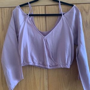 purple off the shoulder top